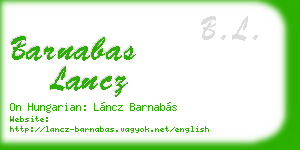 barnabas lancz business card