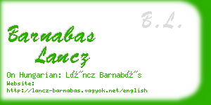 barnabas lancz business card